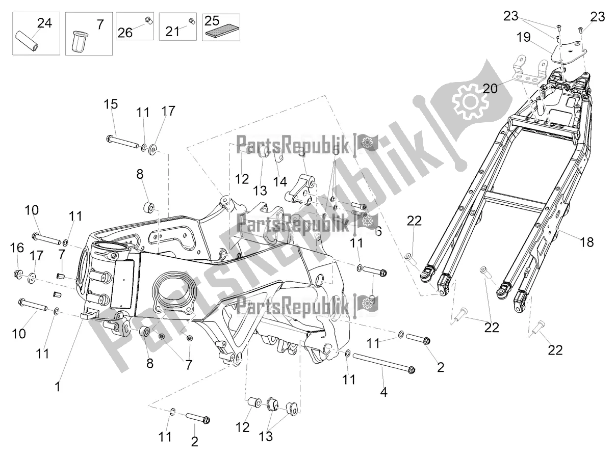 Toutes les pièces pour le Cadre du Aprilia Tuono V4 1100 E5 2021