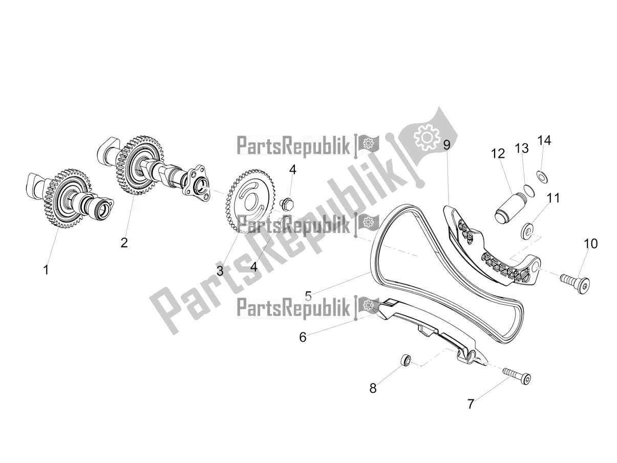 Todas las partes para Sistema De Sincronización Del Cilindro Delantero de Aprilia Tuono V4 1100 E5 2021