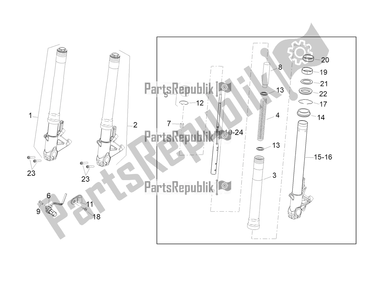 Tutte le parti per il Front Fork Sachs del Aprilia Tuono V4 1100 E5 2021