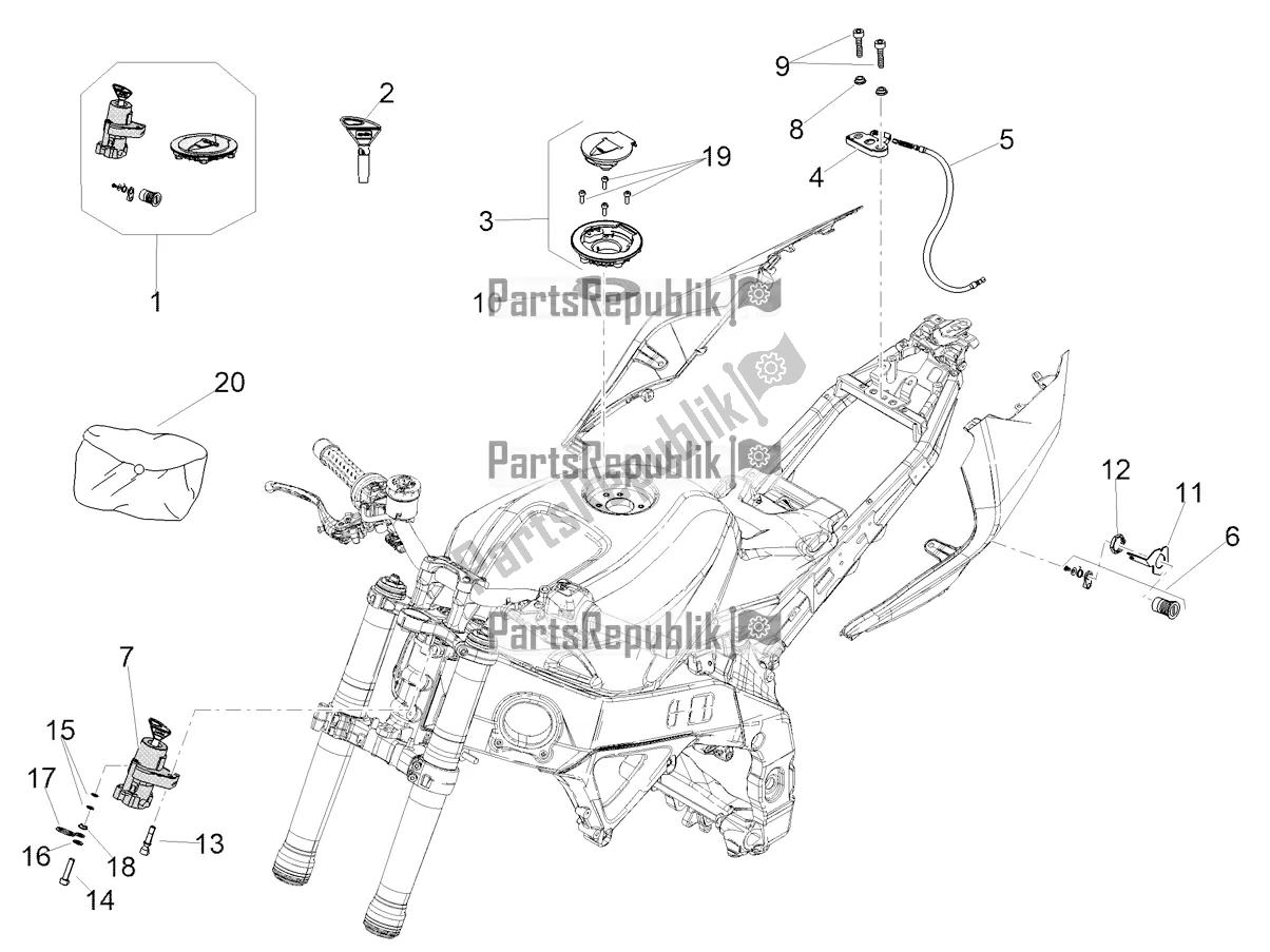 Toutes les pièces pour le Serrures du Aprilia Tuono V4 1100 E5 2021