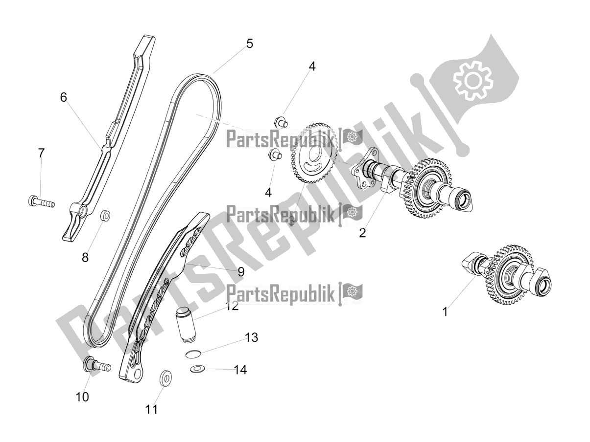 Todas las partes para Sistema De Sincronización Del Cilindro Trasero de Aprilia Tuono V4 1100 E5 2021