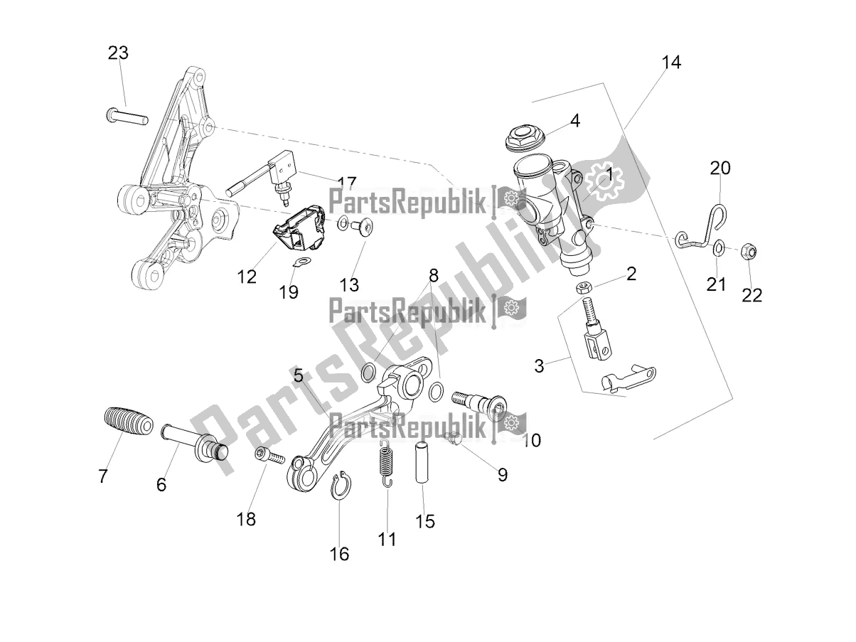 Toutes les pièces pour le Maître-cylindre Arrière du Aprilia Tuono V4 1100 E5 2021