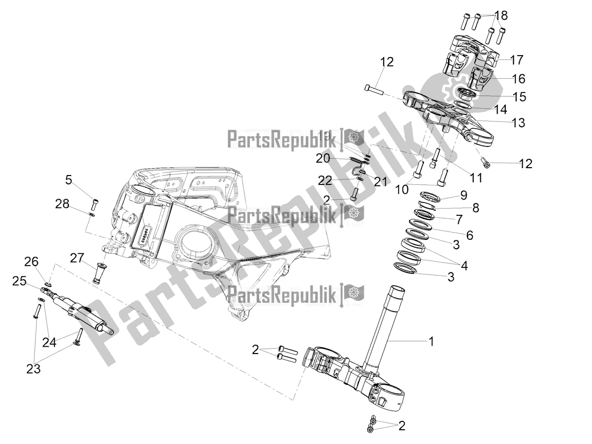 All parts for the Steering of the Aprilia Tuono V4 1100 E5 2021