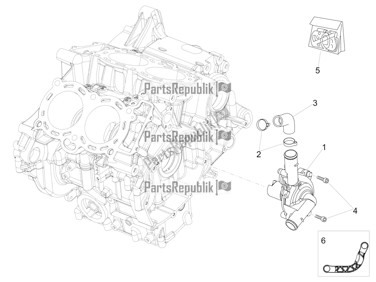 Tutte le parti per il Pompa Dell'acqua del Aprilia Tuono V4 1100 E5 2021