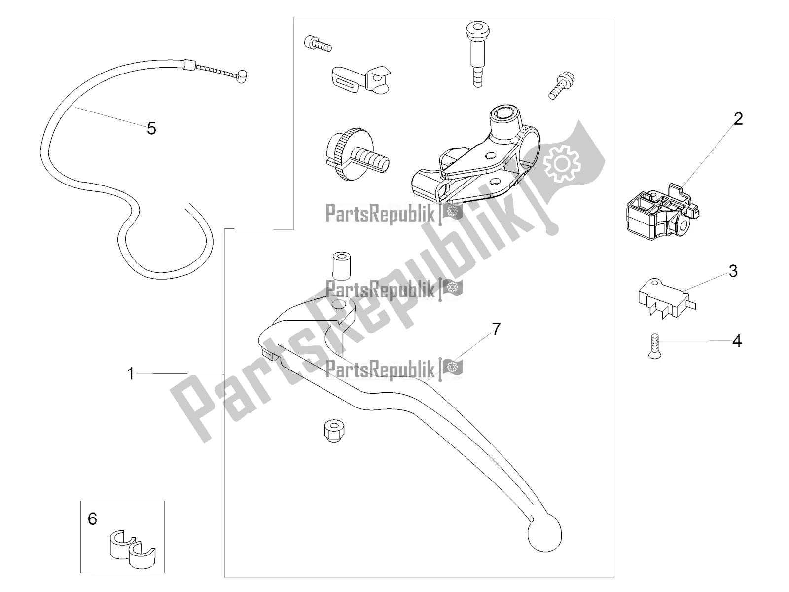 All parts for the Clutch Lever of the Aprilia Tuono V4 1100 Factory 2017