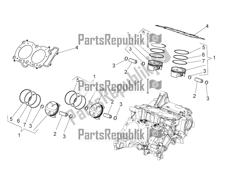 All parts for the Cylinder - Piston of the Aprilia Tuono V4 1100 Factory 2017