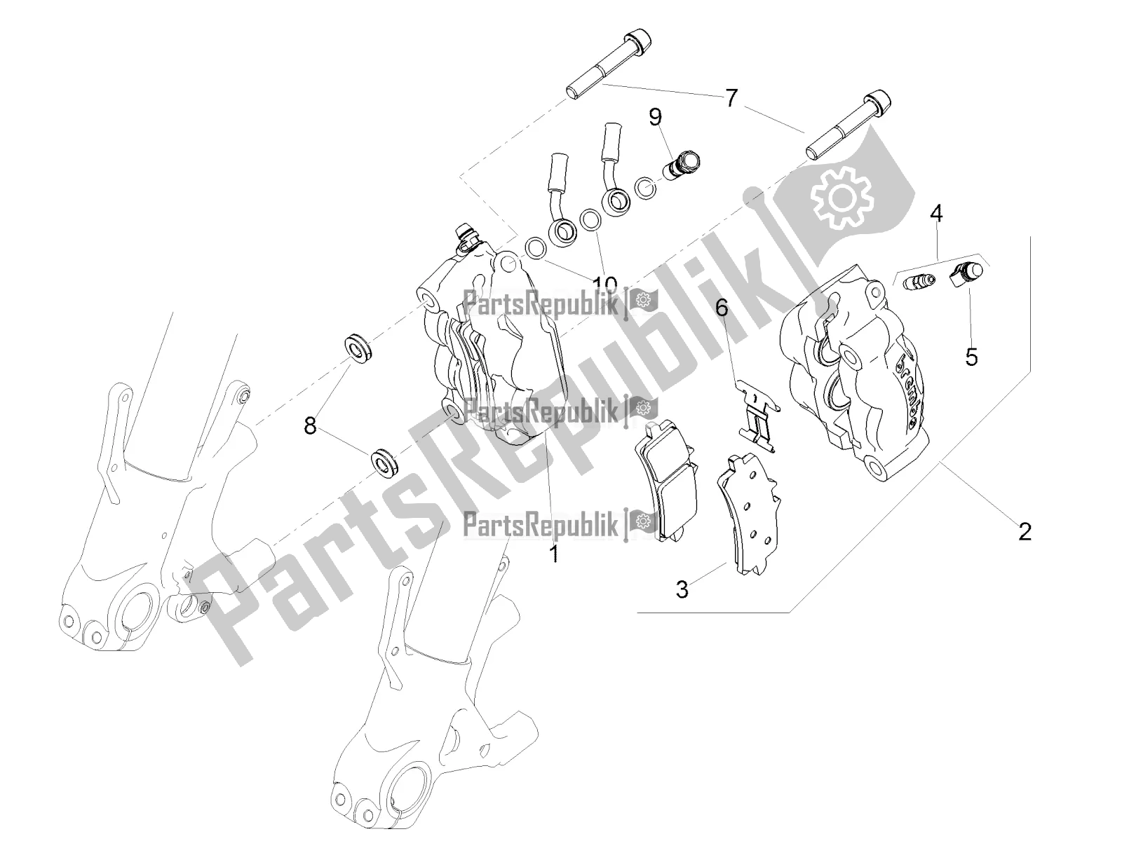 Tutte le parti per il Pinza Freno Anteriore del Aprilia Tuono V4 1100 Factory 2017