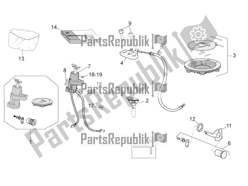 Toutes les pièces pour le Kit De Matériel De Verrouillage du Aprilia Tuono V4 1100 Factory 2017