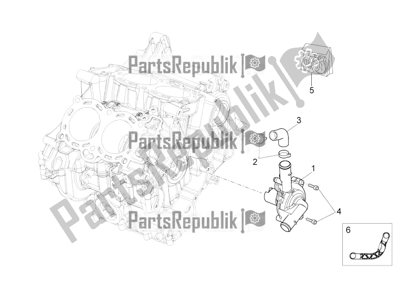 All parts for the Water Pump of the Aprilia Tuono V4 1100 Factory 2017