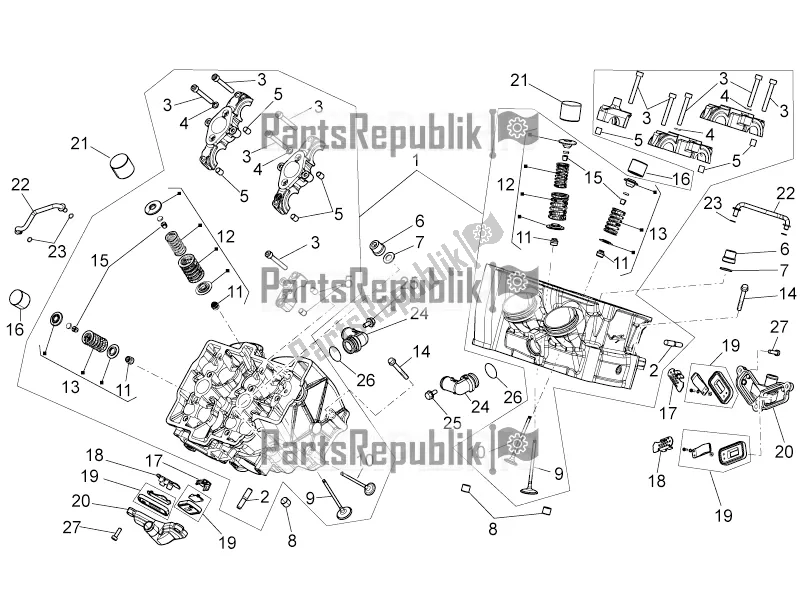 All parts for the Cylinder Head - Valves of the Aprilia Tuono V4 1100 Factory USA, Canada 2016