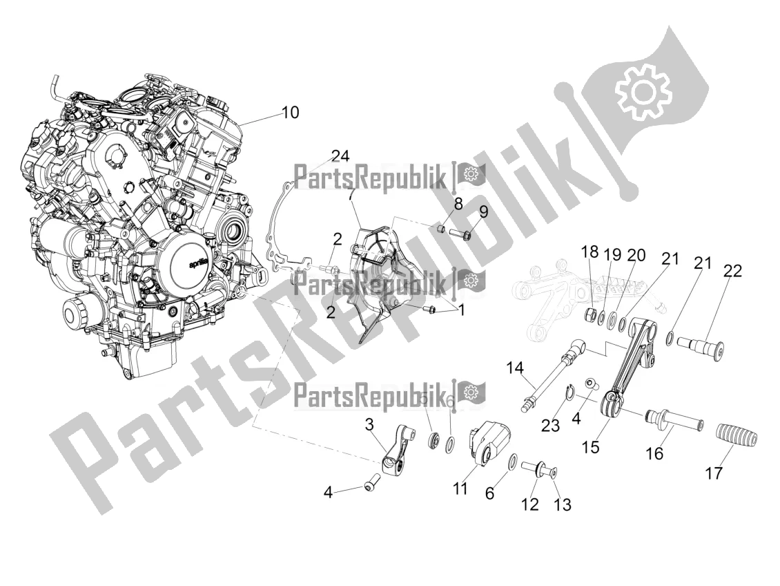 All parts for the Engine of the Aprilia Tuono V4 1100 Factory USA, Canada 2016