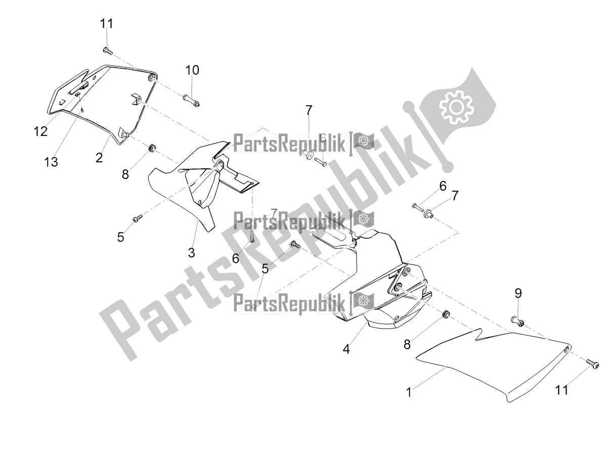 All parts for the Front Body Ii of the Aprilia Tuono V4 1100 Factory USA, Canada 2016