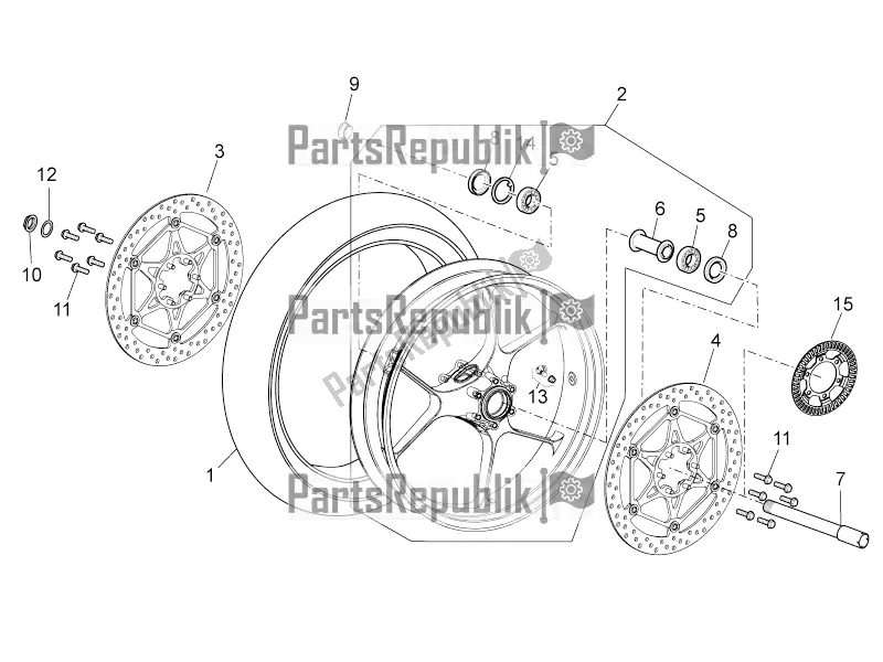 Toutes les pièces pour le Roue Avant du Aprilia Tuono V4 1100 Factory USA, Canada 2016