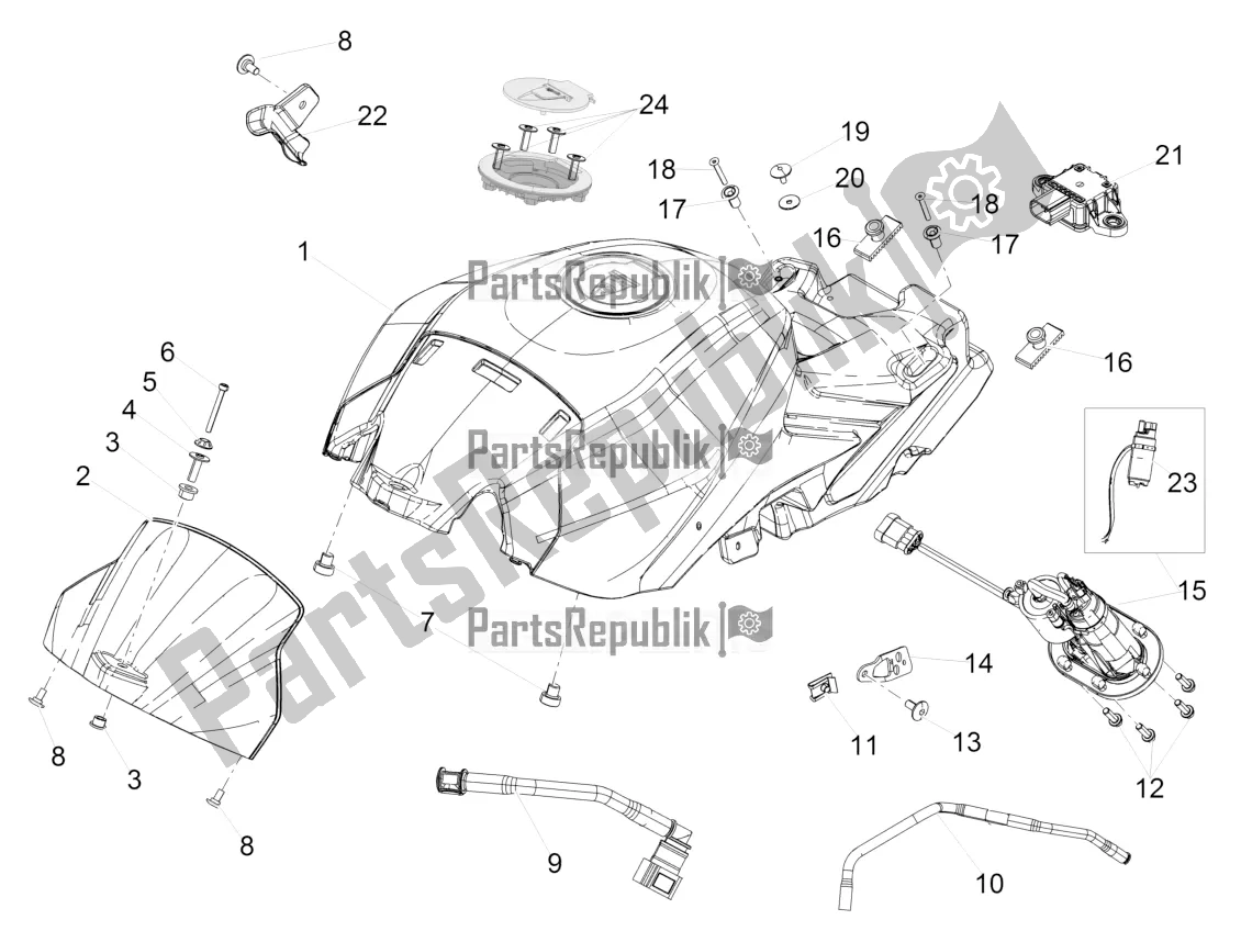 Wszystkie części do Zbiornik Paliwa Aprilia Tuono V4 1100 Factory USA, Canada 2016