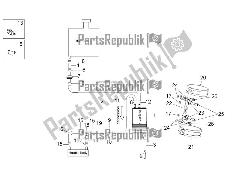 Toutes les pièces pour le Système De Récupération De Vapeur De Carburant du Aprilia Tuono V4 1100 Factory USA, Canada 2016