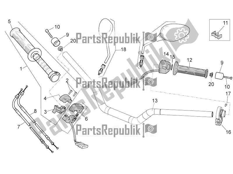 Alle Teile für das Lenker - Bedienelemente des Aprilia Tuono V4 1100 Factory USA, Canada 2016