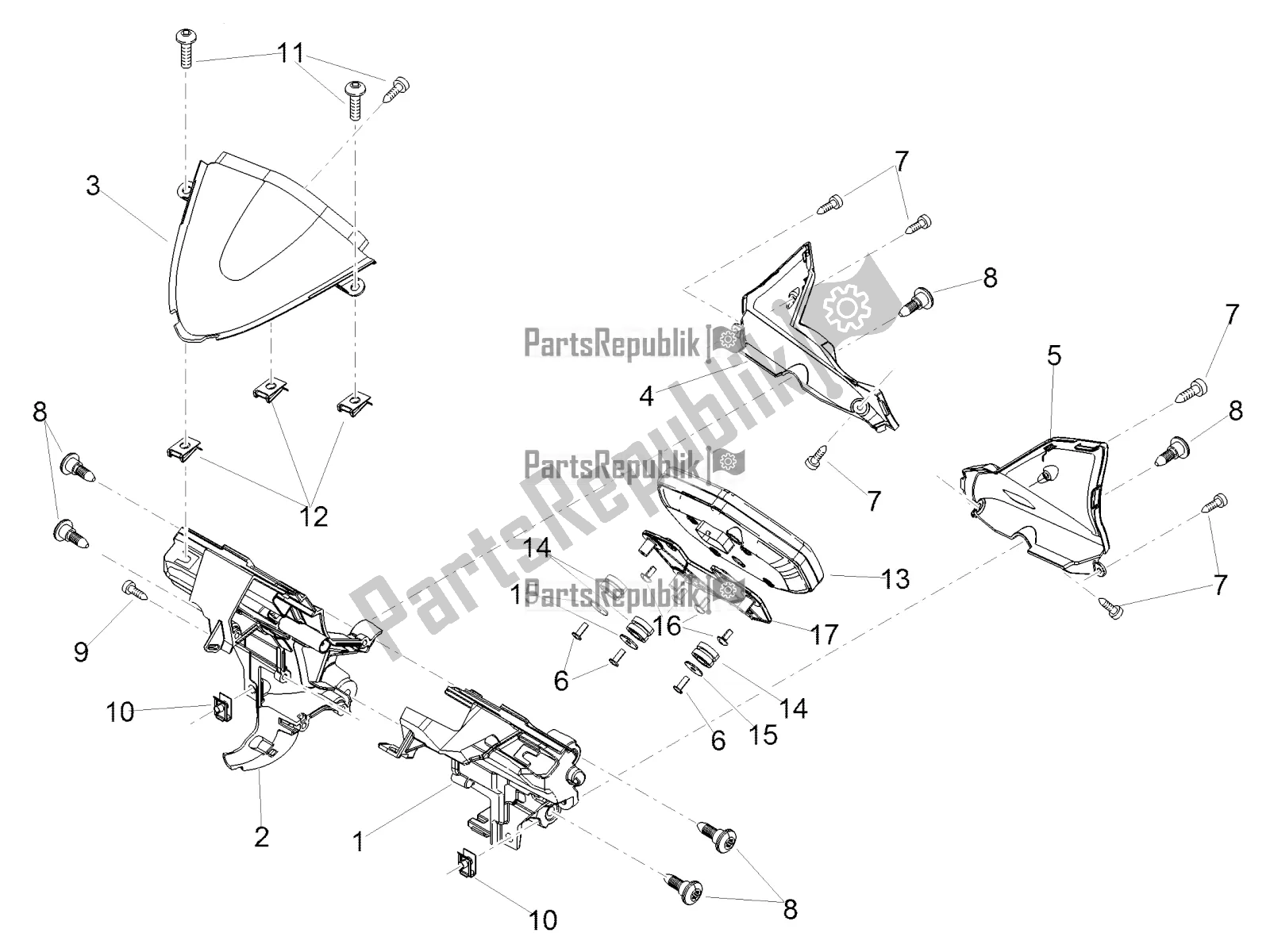 All parts for the Dashboard of the Aprilia Tuono V4 1100 Factory USA, Canada 2017