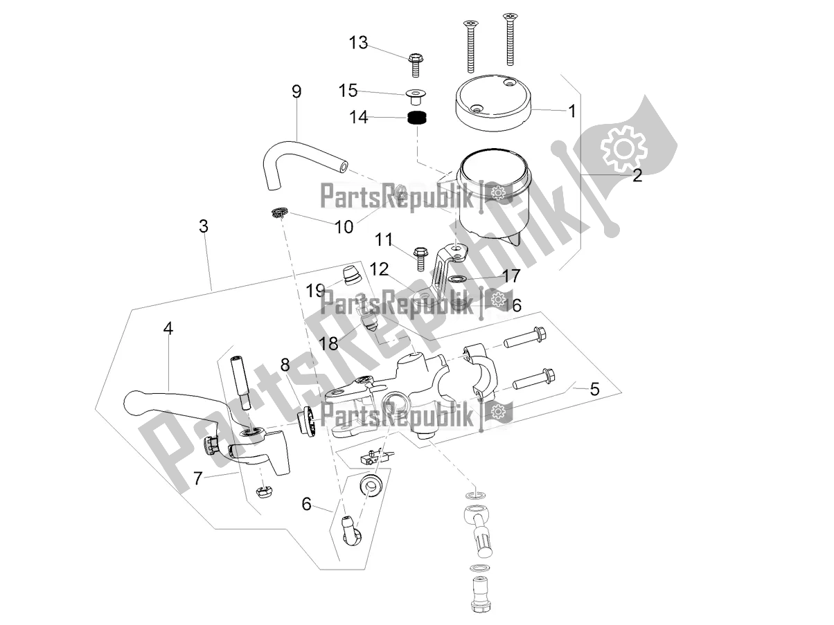 Todas las partes para Cilindro Maestro Delantero de Aprilia Tuono V4 1100 Factory USA, Canada 2017