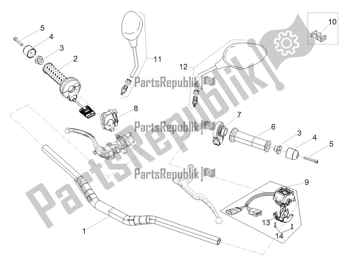 Toutes les pièces pour le Guidon - Commandes du Aprilia Tuono V4 1100 Factory USA, Canada 2017