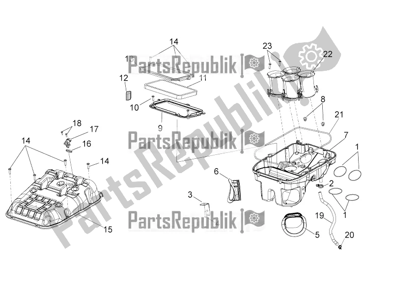 Tutte le parti per il Air Box del Aprilia Tuono V4 1100 Factory ZD4 TYG 2016