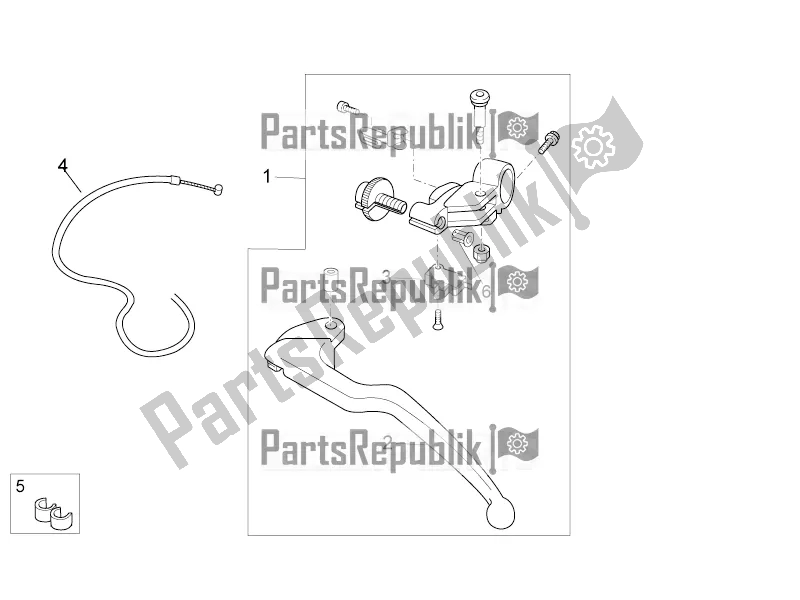 All parts for the Clutch Lever of the Aprilia Tuono V4 1100 Factory ZD4 TYG 2016