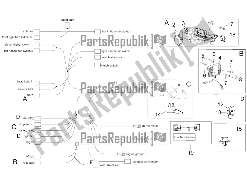 All parts for the Electrical System I of the Aprilia Tuono V4 1100 Factory ZD4 TYG 2016