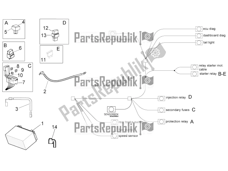 All parts for the Electrical System Ii of the Aprilia Tuono V4 1100 Factory ZD4 TYG 2016