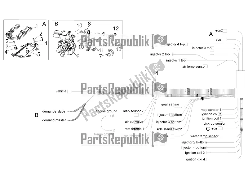 All parts for the Electrical System Iii of the Aprilia Tuono V4 1100 Factory ZD4 TYG 2016