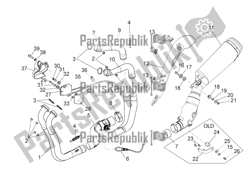 Tutte le parti per il Tubo Di Scarico I del Aprilia Tuono V4 1100 Factory ZD4 TYG 2016