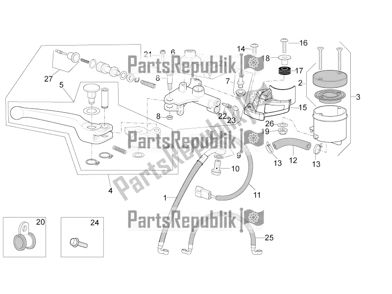 Toutes les pièces pour le Maître-cylindre Avant du Aprilia Tuono V4 1100 Factory ZD4 TYG 2016