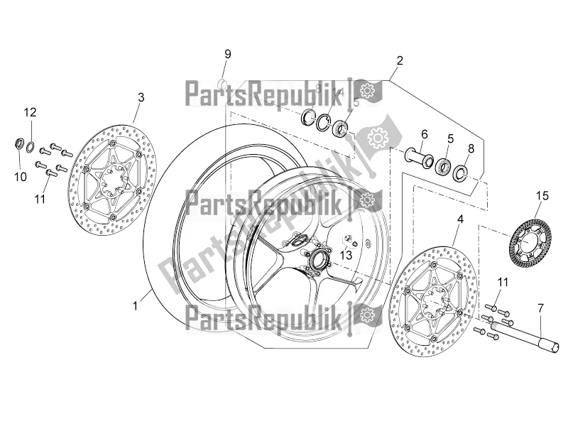 Toutes les pièces pour le Roue Avant du Aprilia Tuono V4 1100 Factory ZD4 TYG 2016