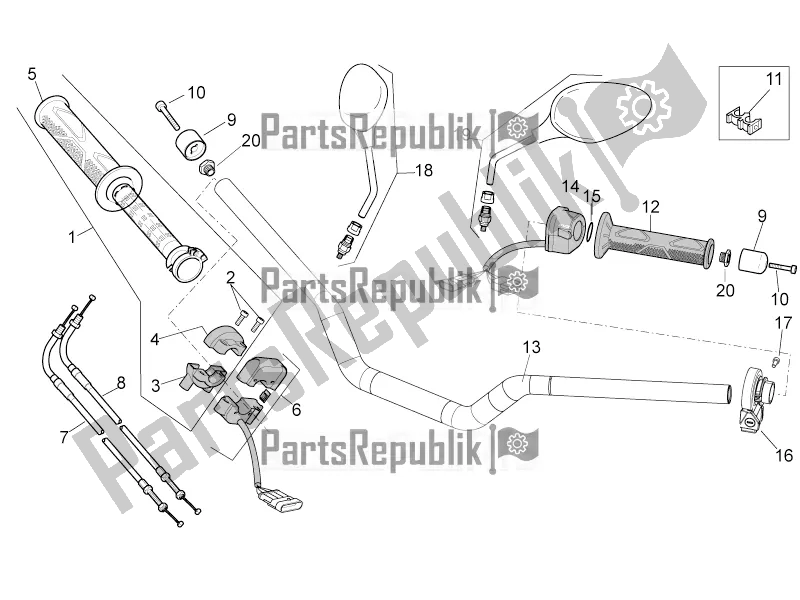 Toutes les pièces pour le Guidon - Commandes du Aprilia Tuono V4 1100 Factory ZD4 TYG 2016