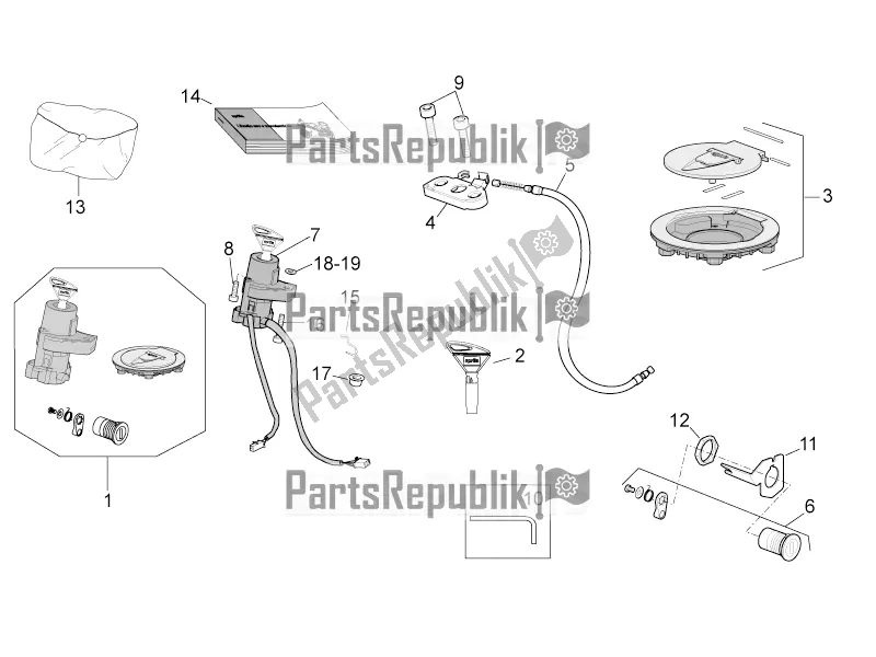 Toutes les pièces pour le Kit De Matériel De Verrouillage du Aprilia Tuono V4 1100 Factory ZD4 TYG 2016