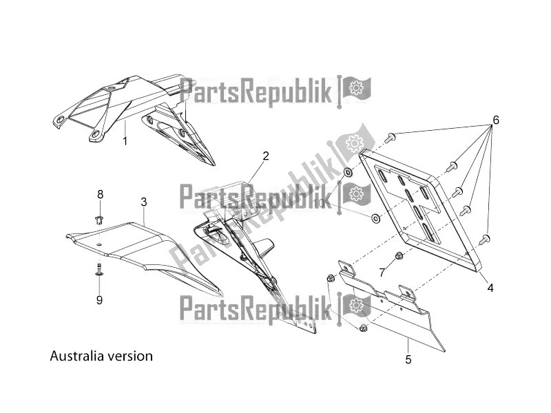 All parts for the Rear Body Iii of the Aprilia Tuono V4 1100 Factory ZD4 TYG 2016