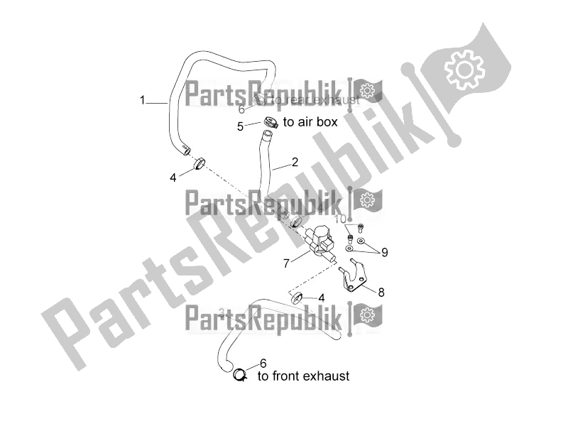 All parts for the Secondary Air of the Aprilia Tuono V4 1100 Factory ZD4 TYG 2016