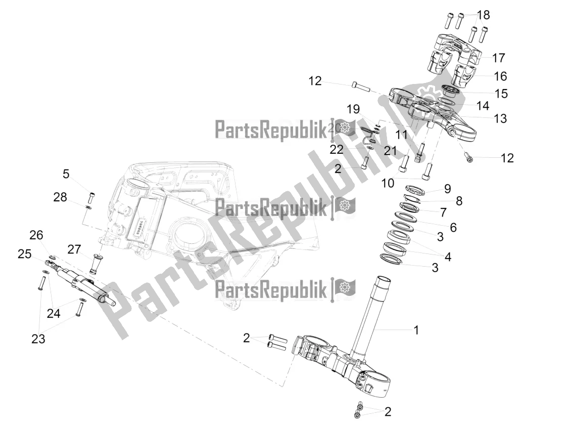 Tutte le parti per il Timone del Aprilia Tuono V4 1100 Factory ZD4 TYG 2016