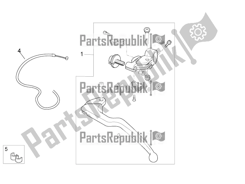 All parts for the Clutch Lever of the Aprilia Tuono V4 1100 Factory ZD4 TYH 2016