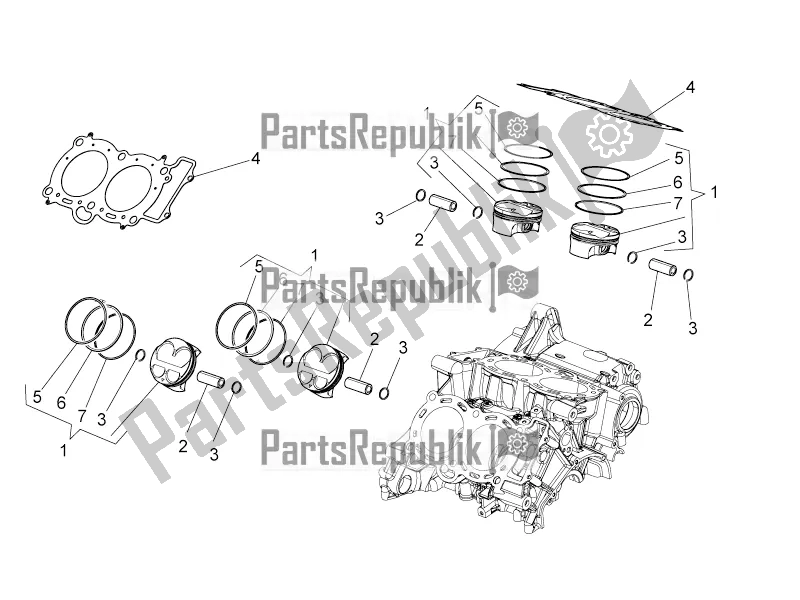 All parts for the Cylinder - Piston of the Aprilia Tuono V4 1100 Factory ZD4 TYH 2016