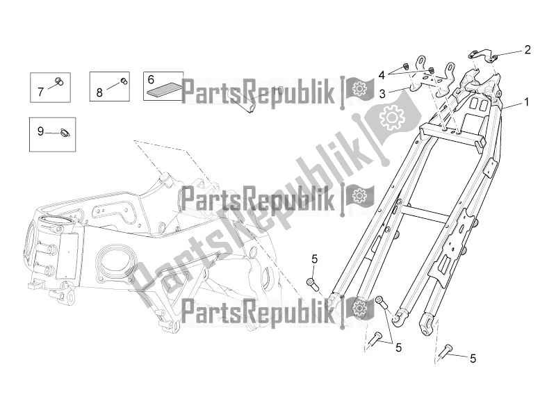 Todas as partes de Quadro Ii do Aprilia Tuono V4 1100 Factory ZD4 TYH 2016