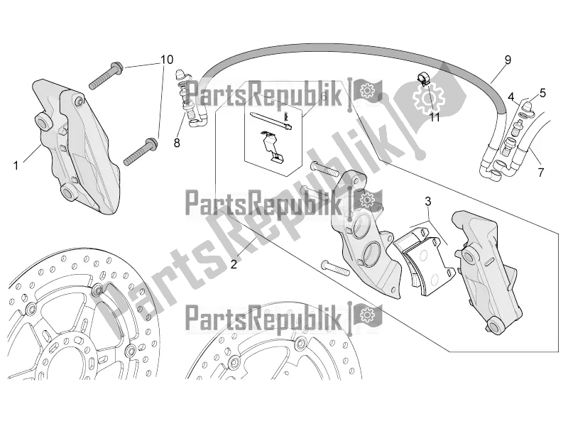 Toutes les pièces pour le étrier De Frein Avant du Aprilia Tuono V4 1100 Factory ZD4 TYH 2016