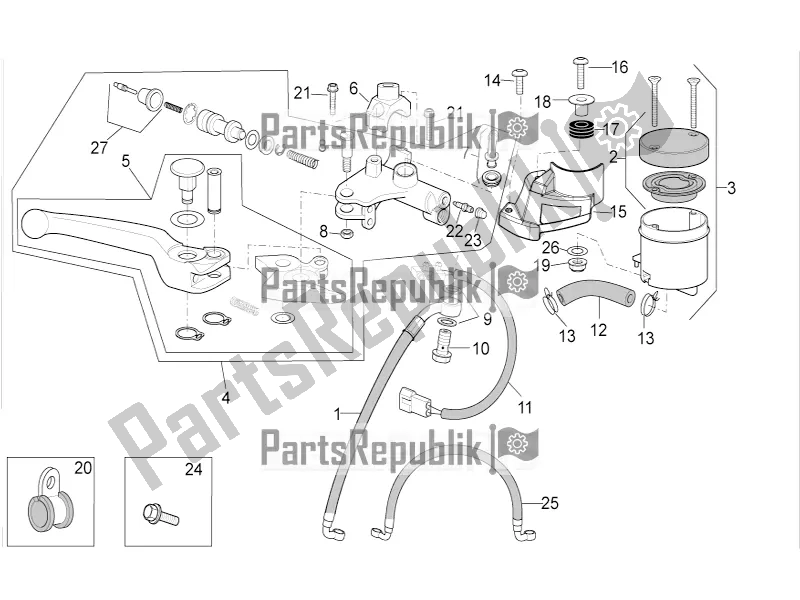 Toutes les pièces pour le Maître-cylindre Avant du Aprilia Tuono V4 1100 Factory ZD4 TYH 2016