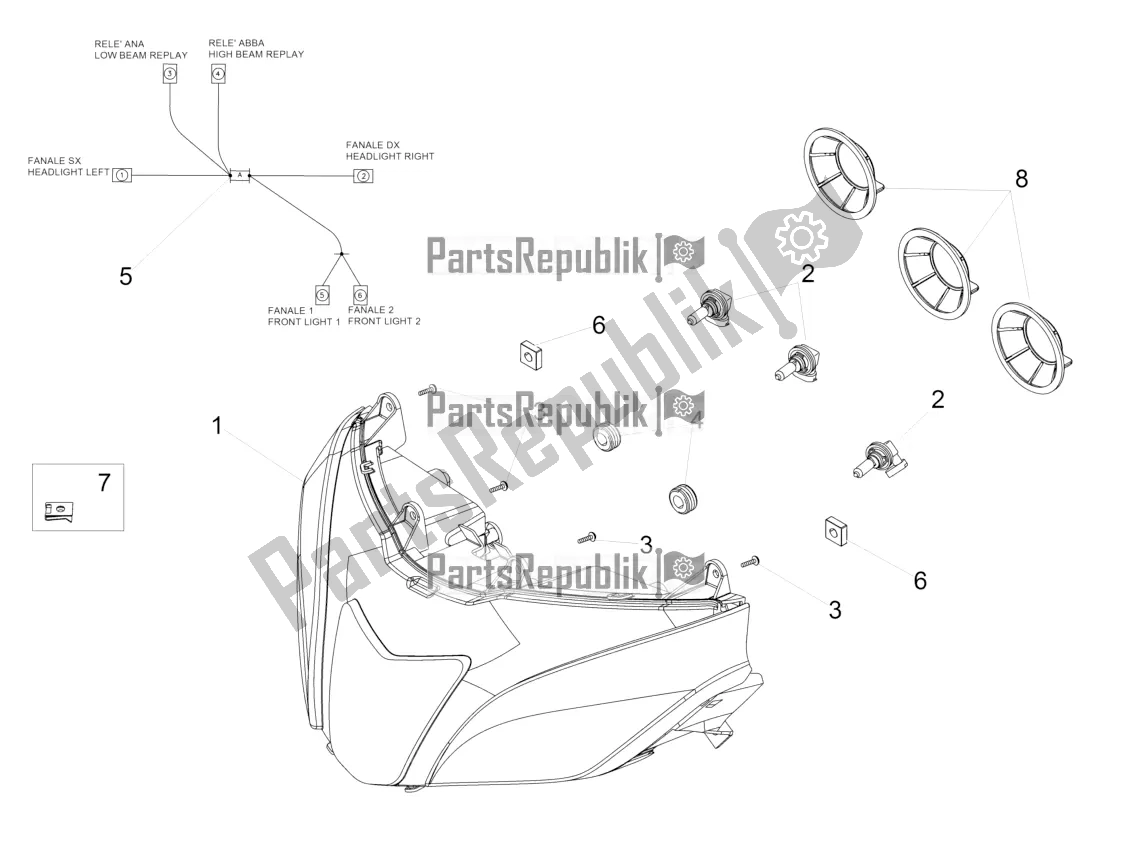 Tutte le parti per il Faro del Aprilia Tuono V4 1100 Factory ZD4 TYH 2016