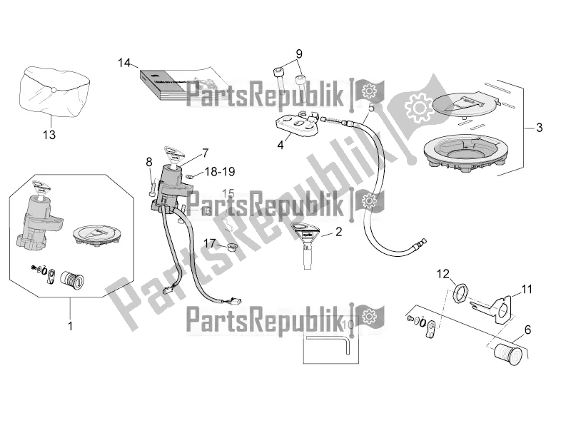 Toutes les pièces pour le Kit De Matériel De Verrouillage du Aprilia Tuono V4 1100 Factory ZD4 TYH 2016