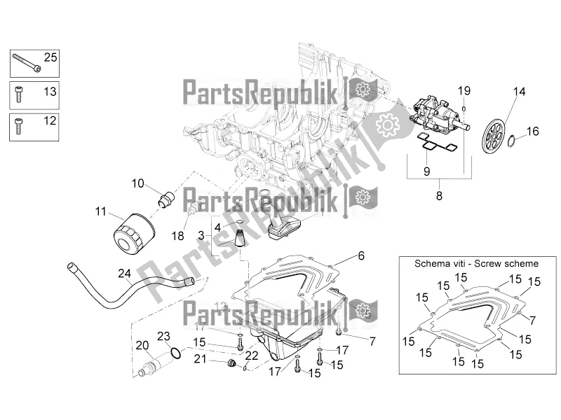 All parts for the Lubrication of the Aprilia Tuono V4 1100 Factory ZD4 TYH 2016