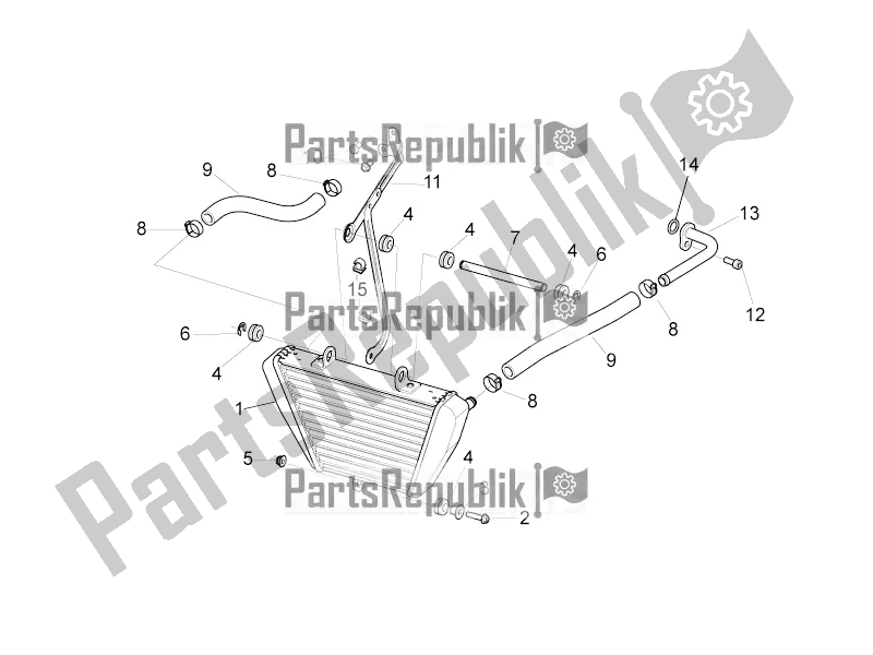 Tutte le parti per il Radiatore Olio del Aprilia Tuono V4 1100 Factory ZD4 TYH 2016