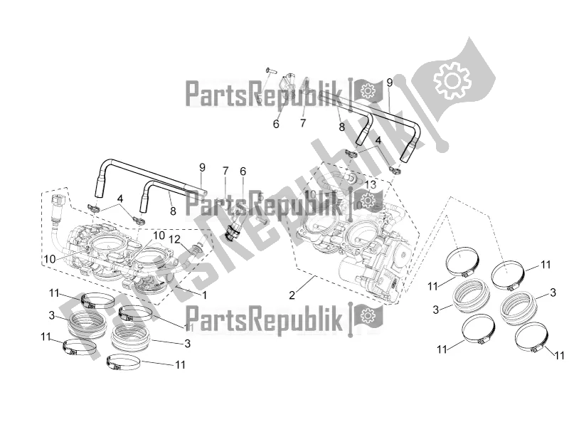 All parts for the Throttle Body of the Aprilia Tuono V4 1100 Factory ZD4 TYH 2016