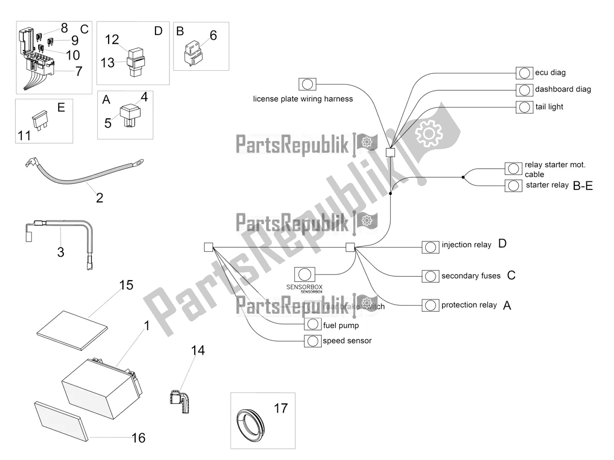 All parts for the Electrical System Ii of the Aprilia Tuono V4 1100 RF 2018