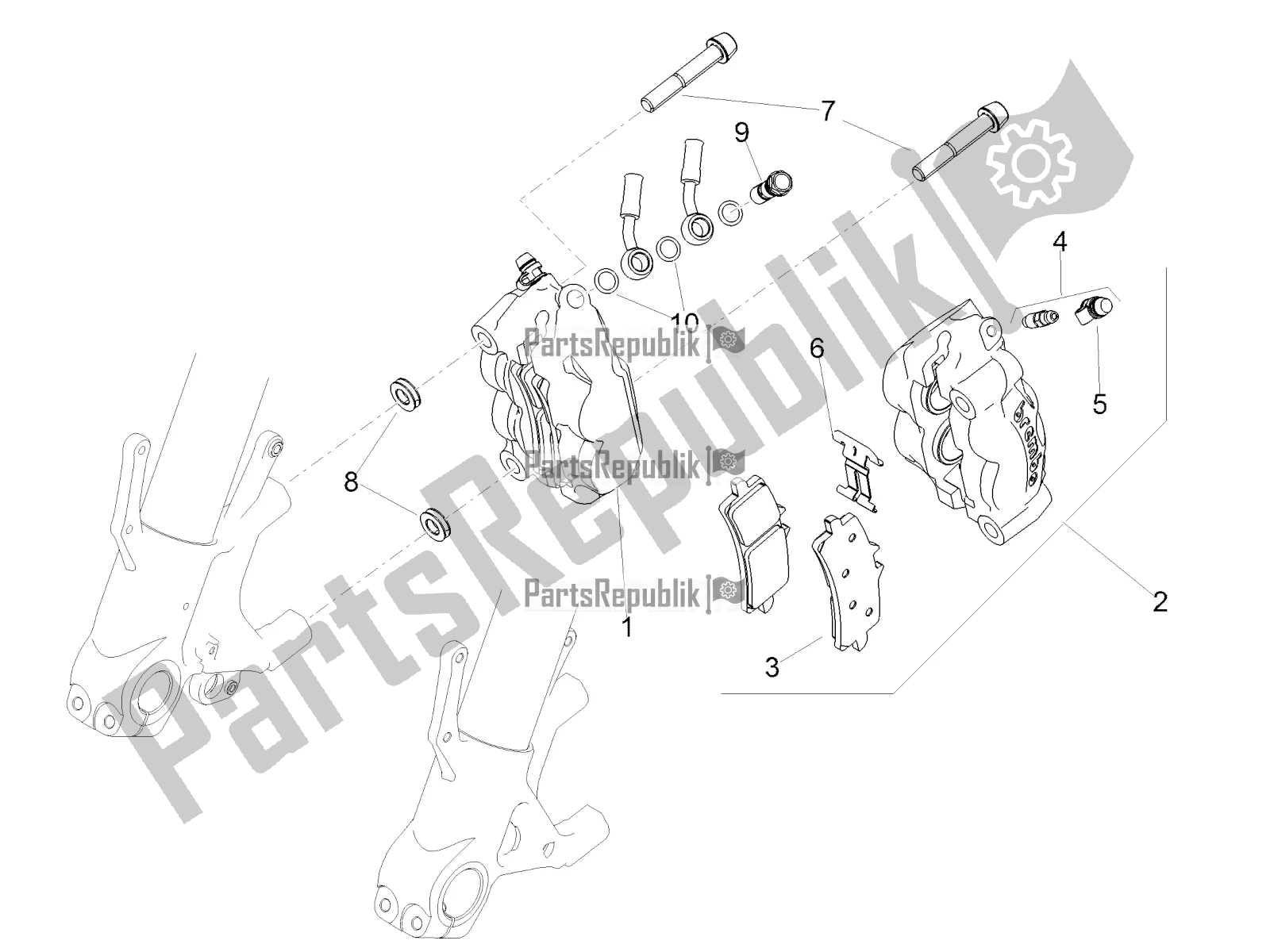 Alle Teile für das Bremssattel Vorne des Aprilia Tuono V4 1100 RF 2018