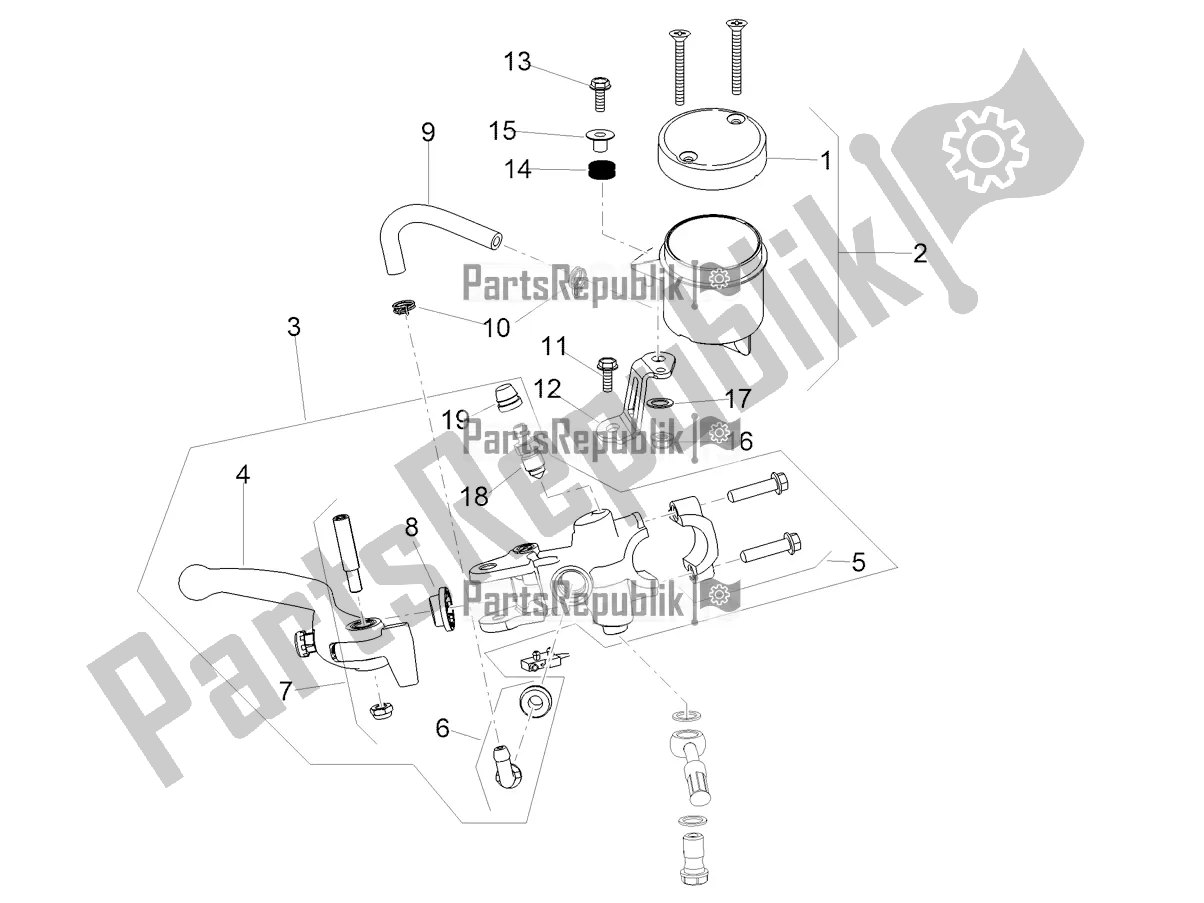 Wszystkie części do Przedni Cylinder G?ówny Aprilia Tuono V4 1100 RF 2018