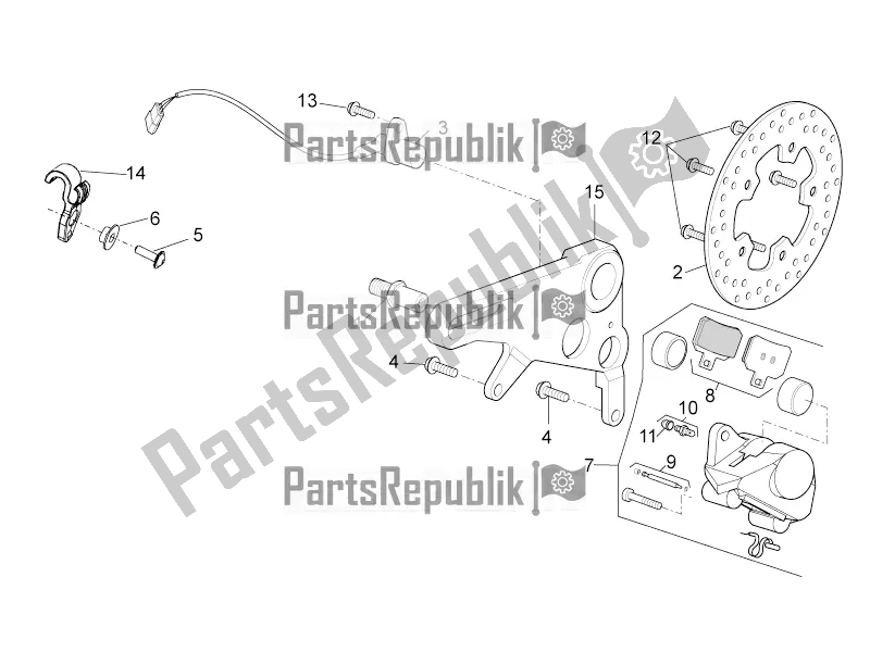 All parts for the Rear Brake Caliper of the Aprilia Tuono V4 1100 RF 2018